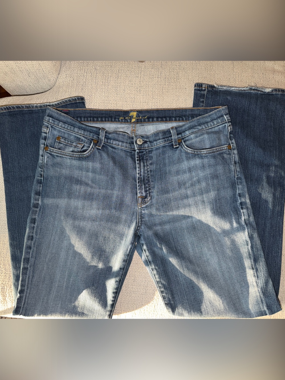 7 For All Mankind Light Blue Boot Cut Jeans Sz 38